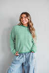 Green Striped Piper Cardi