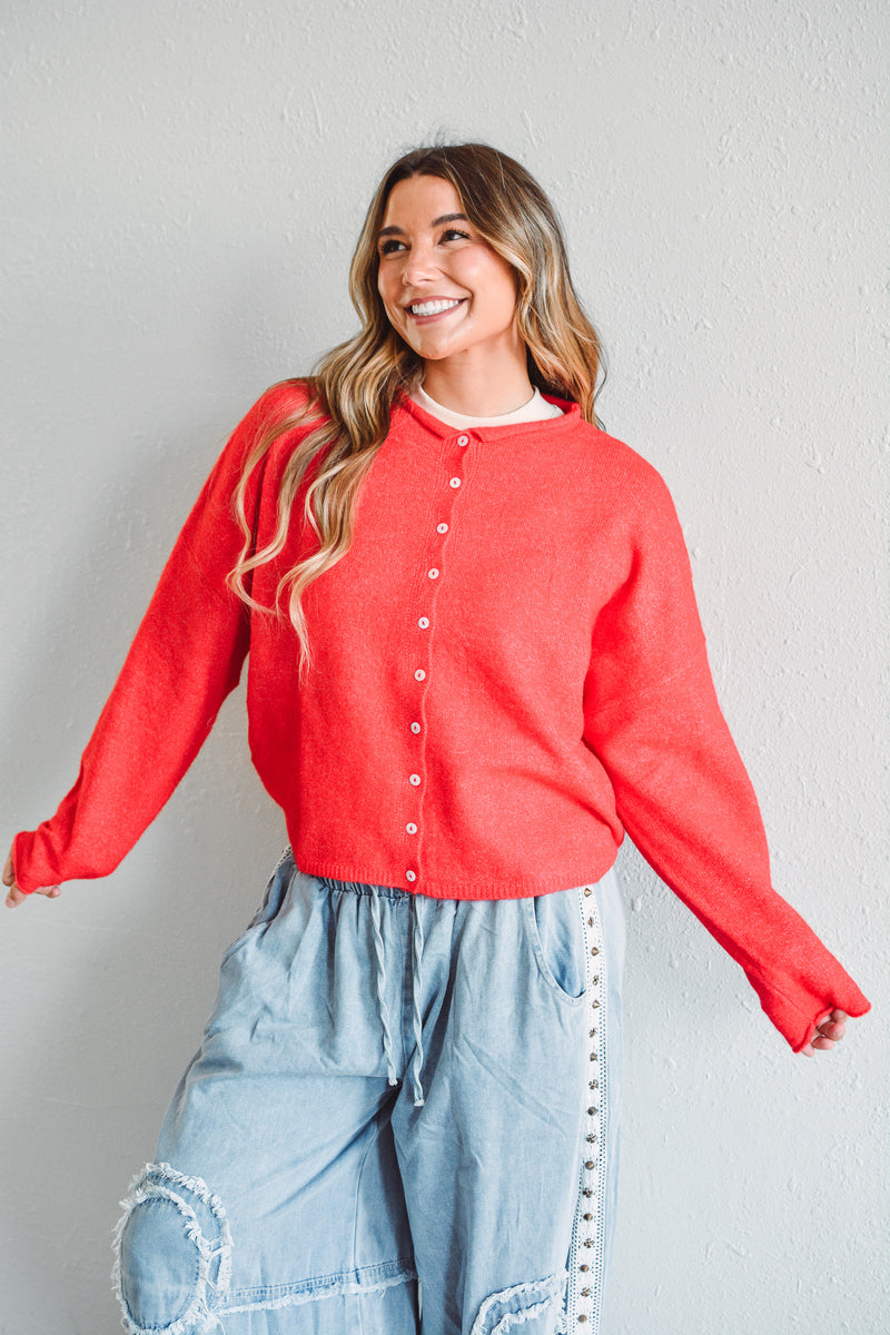 Red Piper Cardigan