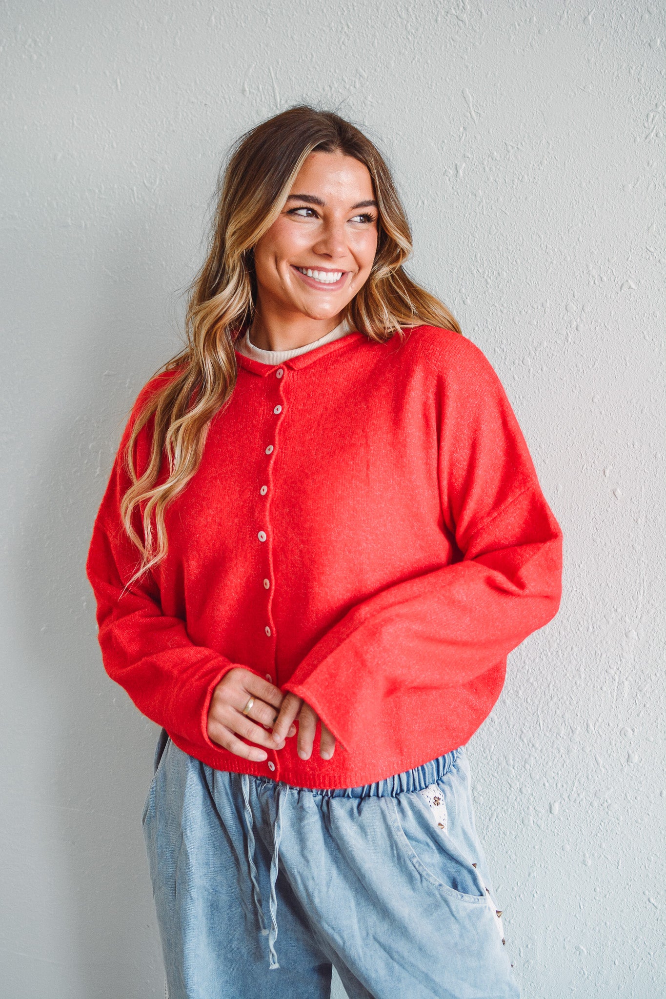 Red Piper Cardigan
