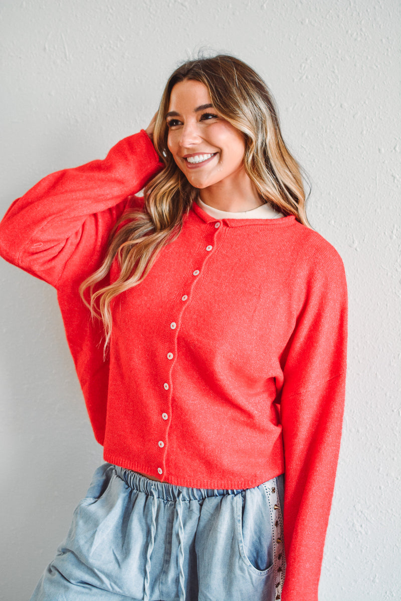 Red Piper Cardigan