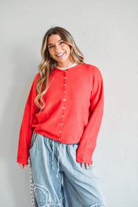 Red Piper Cardigan