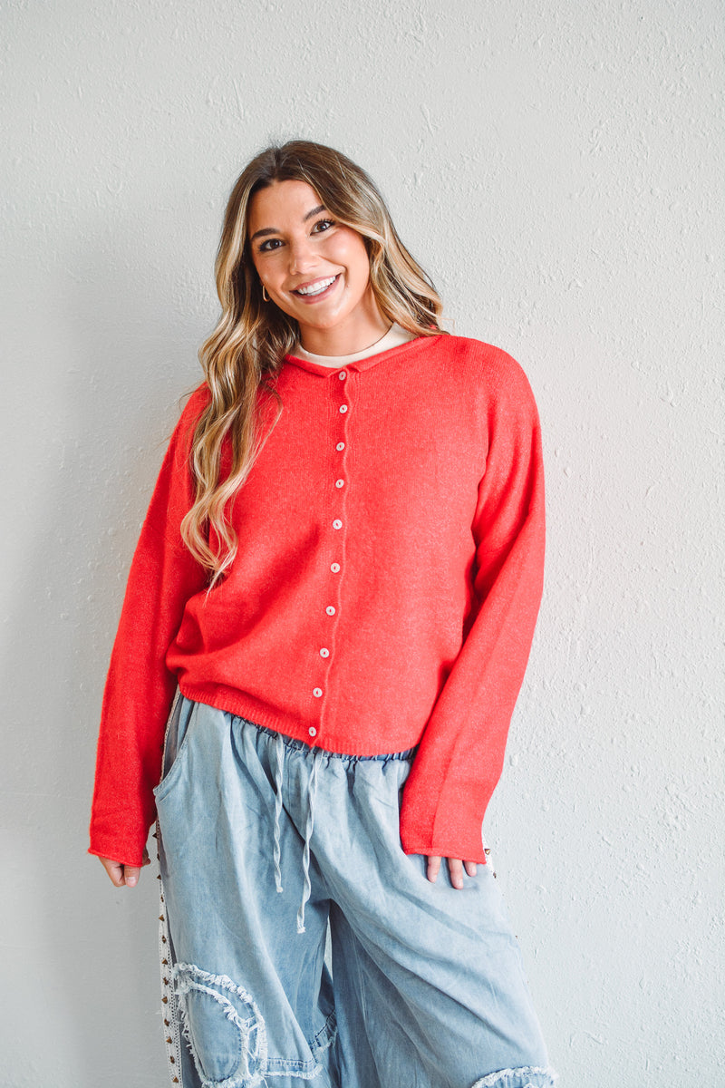 Red Piper Cardigan