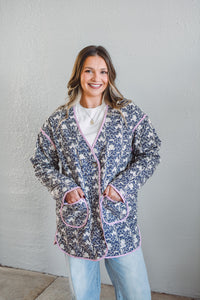 Market Navy Quilt Coat