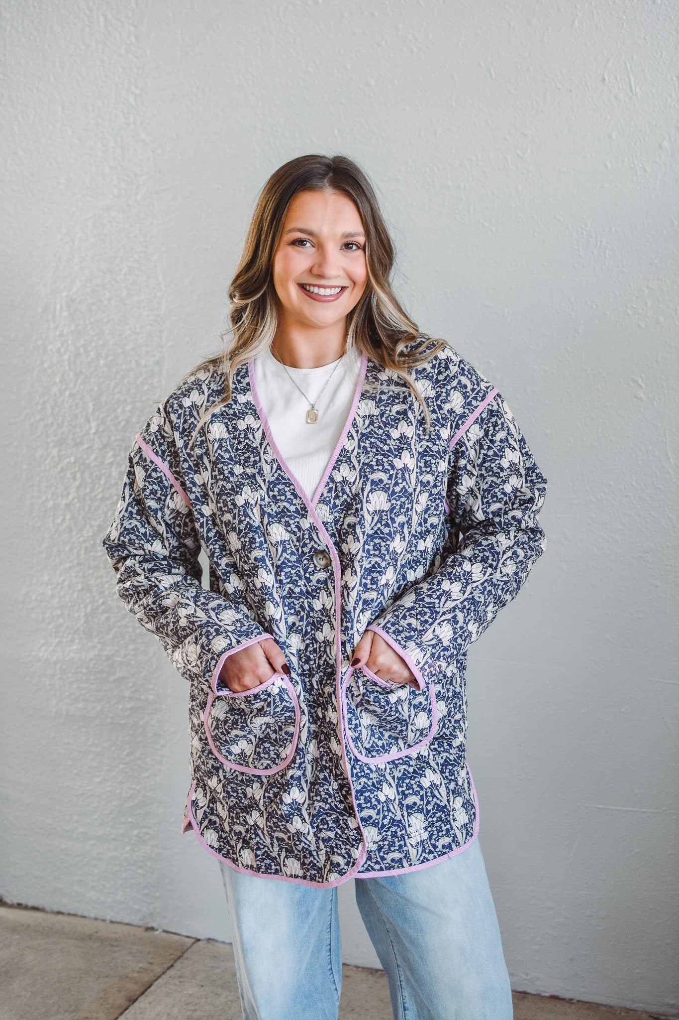 Market Navy Quilt Coat