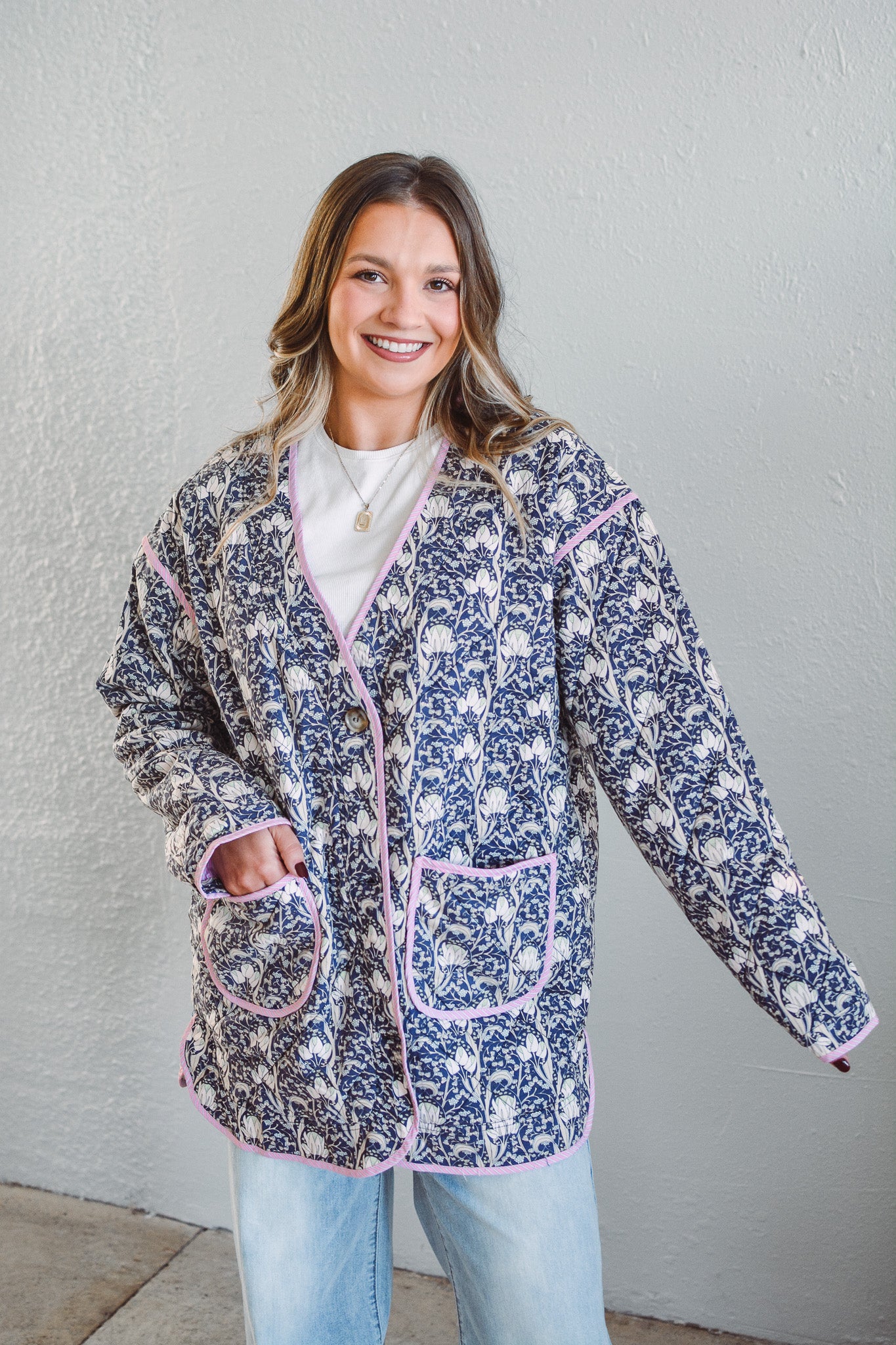 Market Navy Quilt Coat