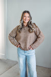 Brown Striped Piper Cardi