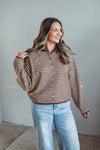 Brown Striped Piper Cardi