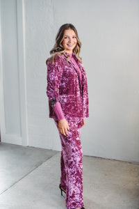 Berry Luxe Velvet Blazer