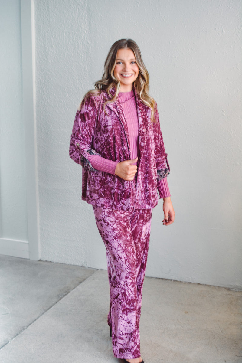 Berry Luxe Velvet Pant