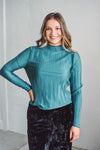 Sea Green Sloan Pleated Top