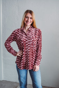 Aurora Velvet Blouse - Mauve