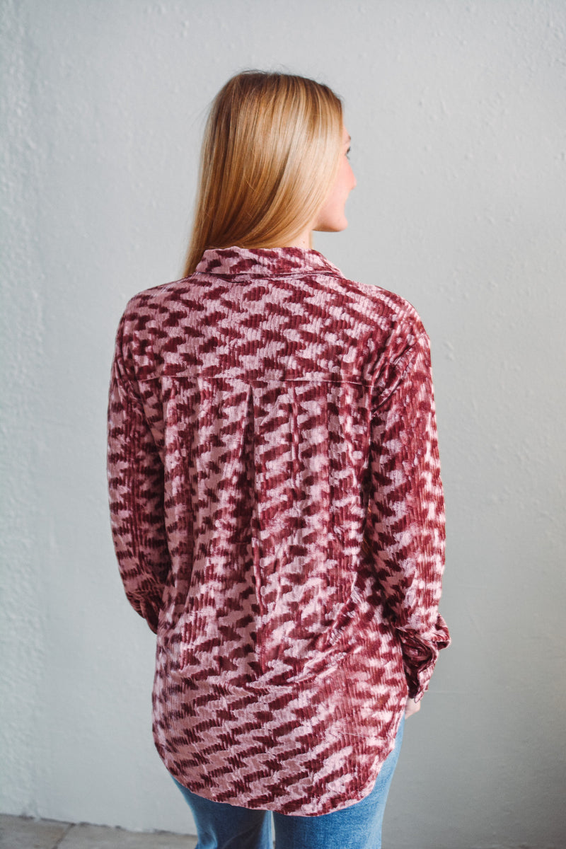 Aurora Velvet Blouse - Mauve