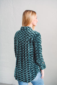 Aurora Velvet Blouse - Teal