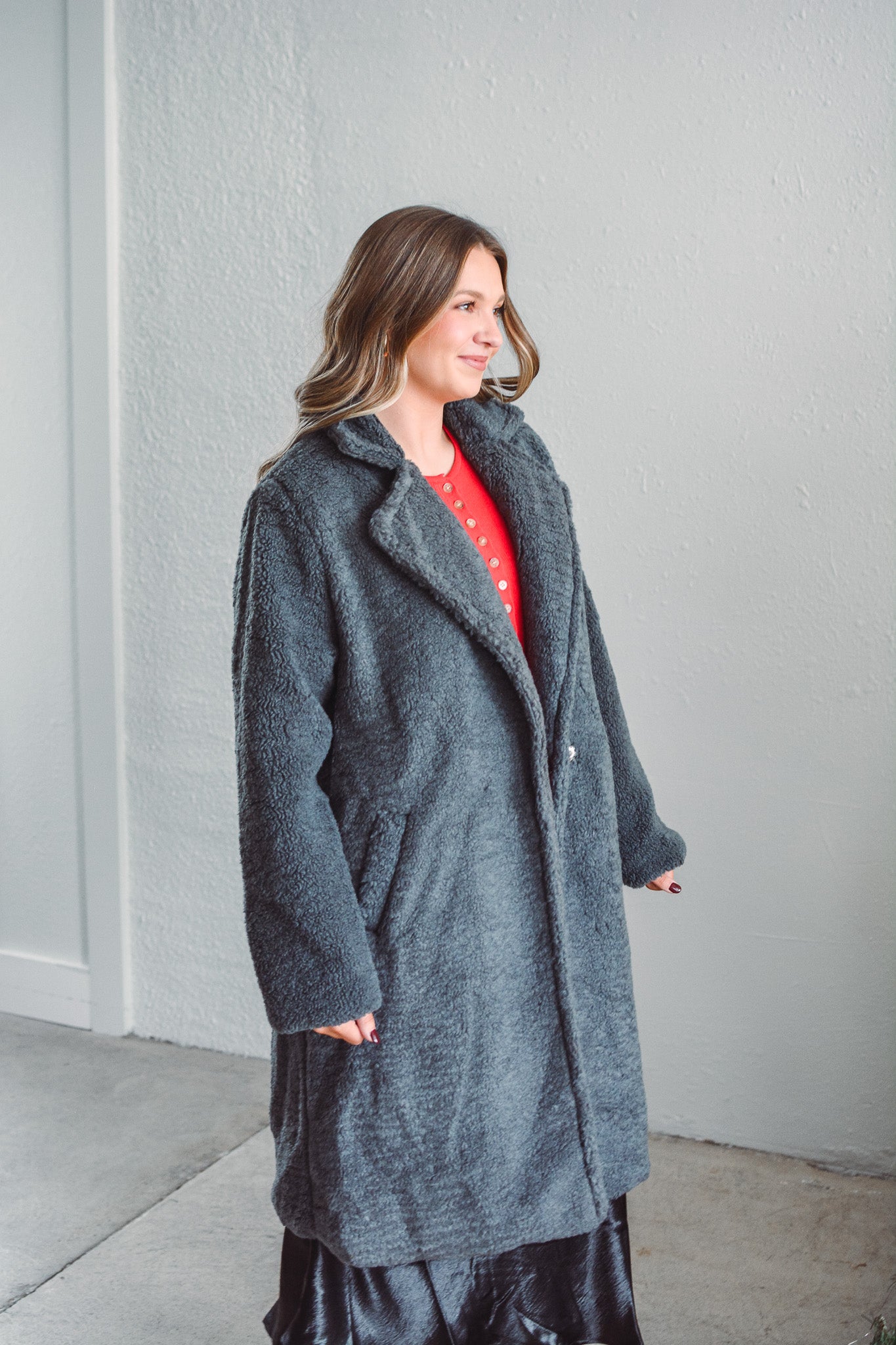 Charcoal Teddy Coat