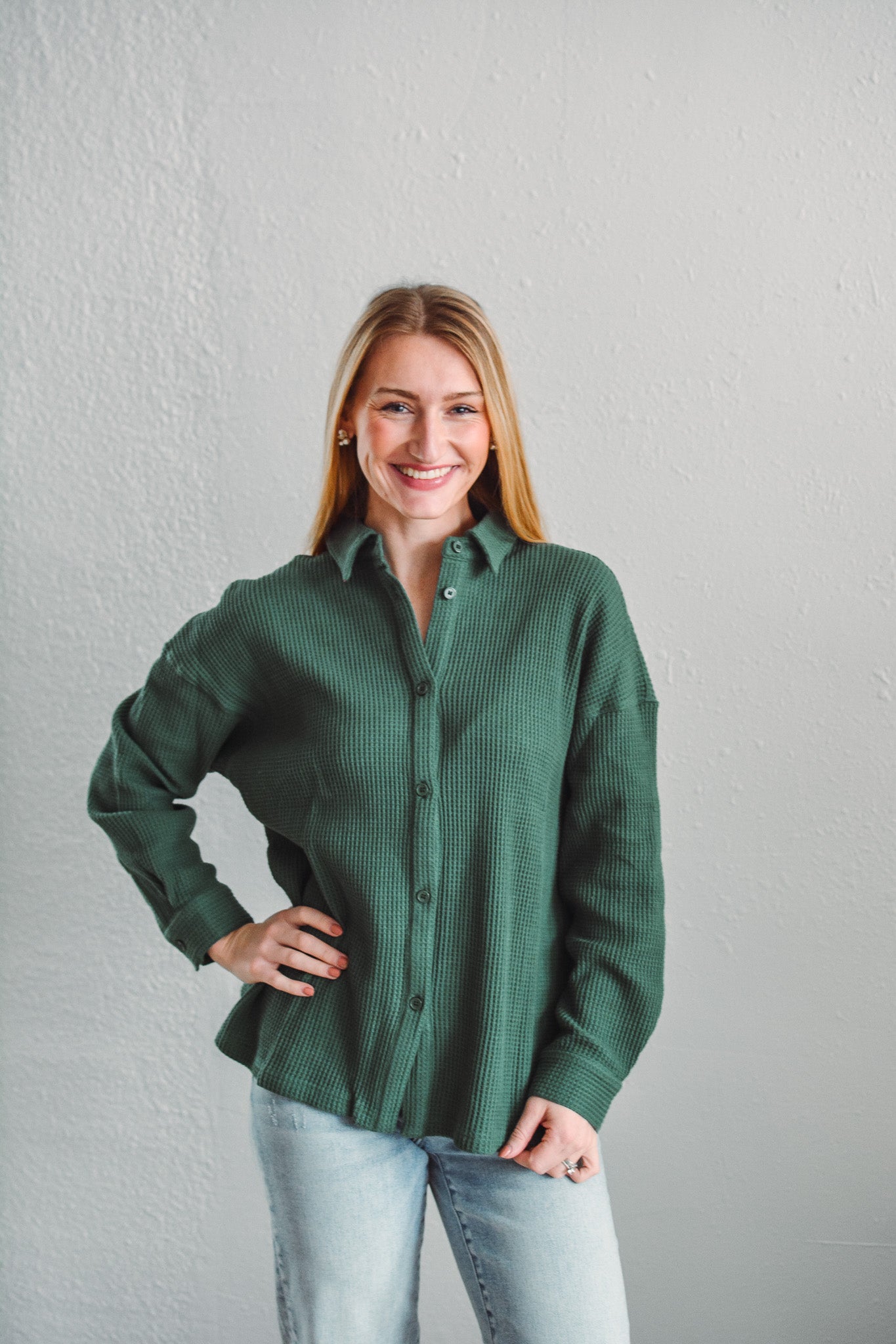 Vienna Green Button Down