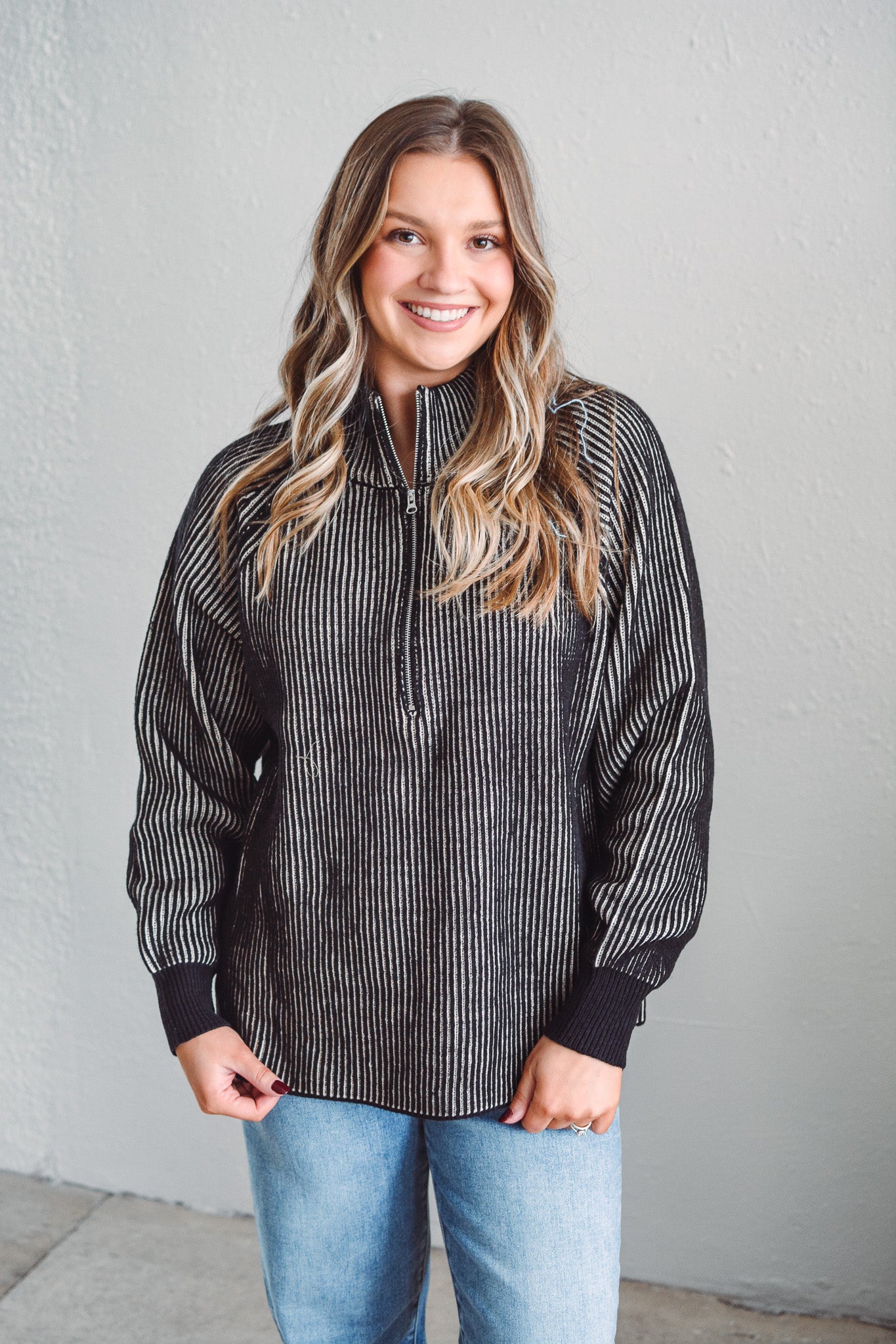 Katie Black Half Zip