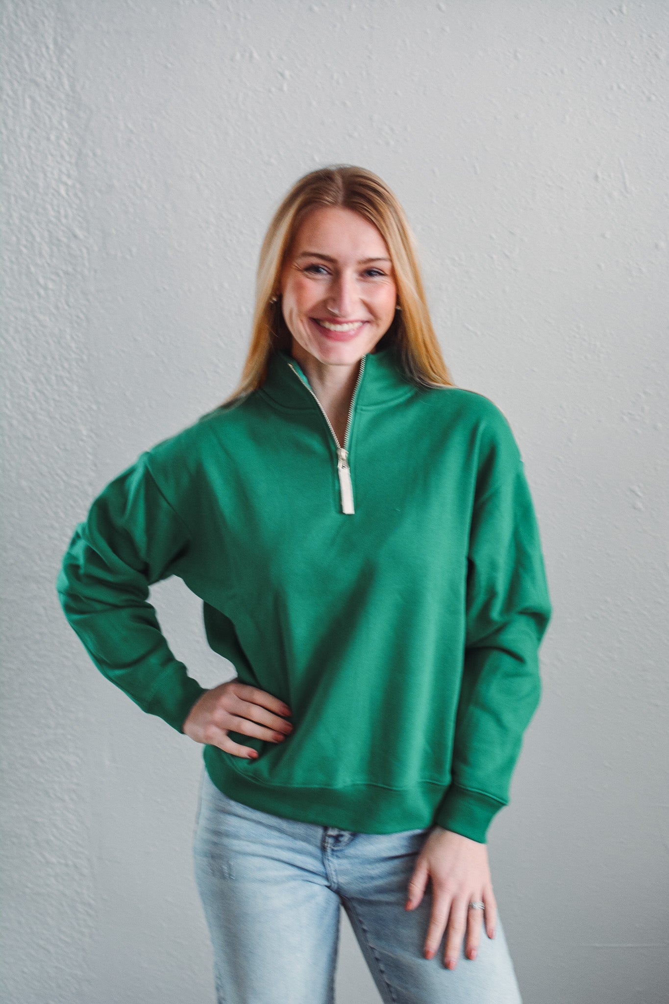 Olivia Green Half Zip