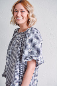 Black Gingham Top