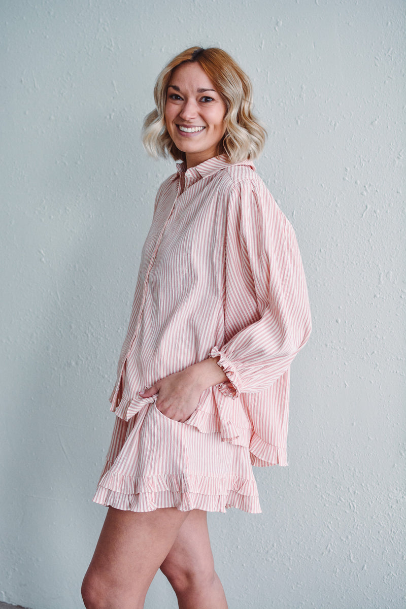 coral dress shorts coral dress shorts Sunkissed Shores Shorts in Coral