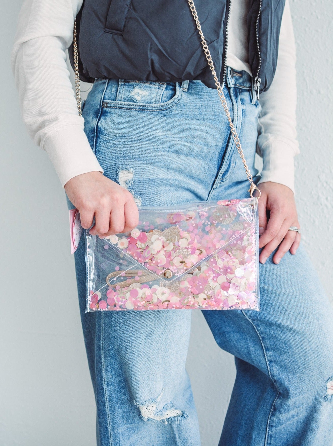 Pink Confetti  Clutch