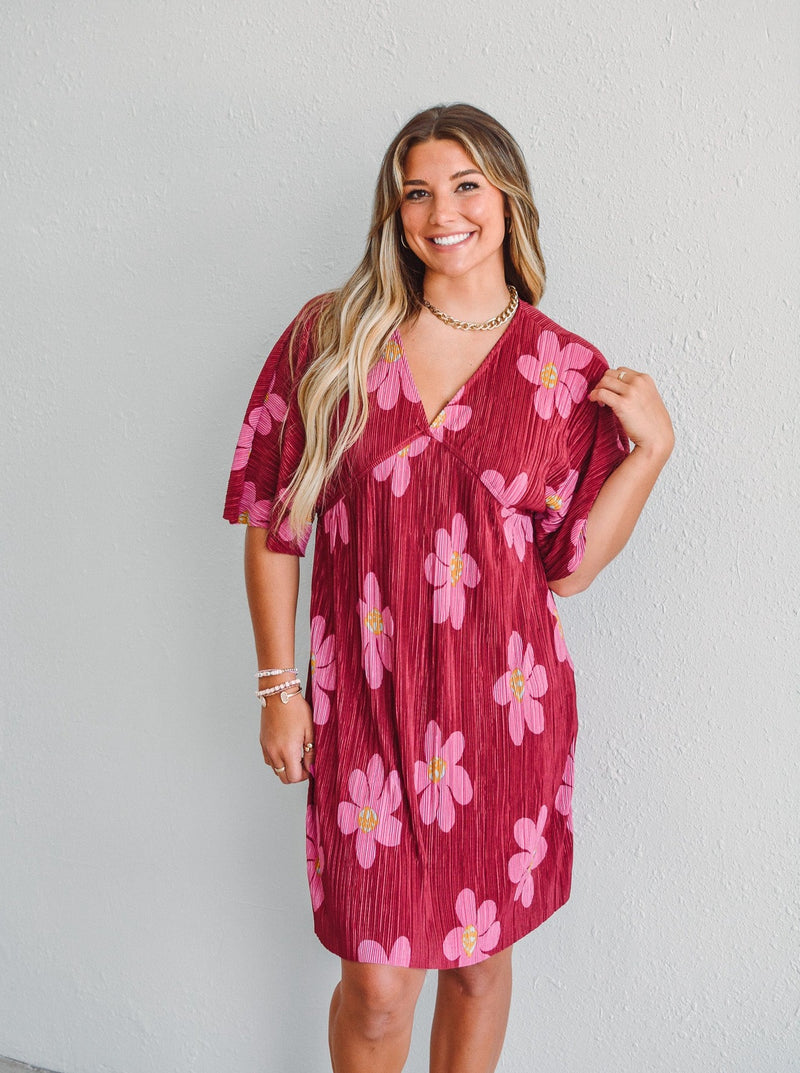 Magenta Floral Dress