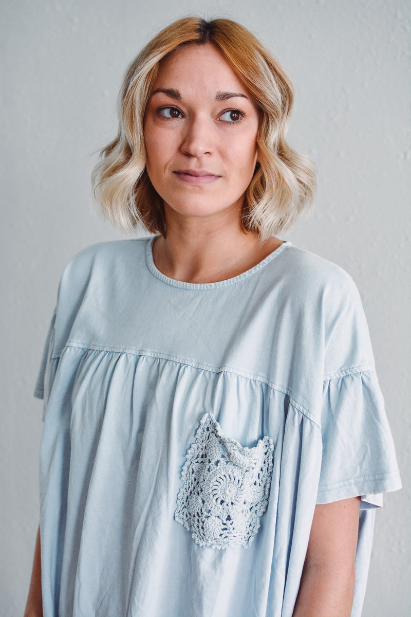 Cloud Blue Top – Rhinestones and Roses