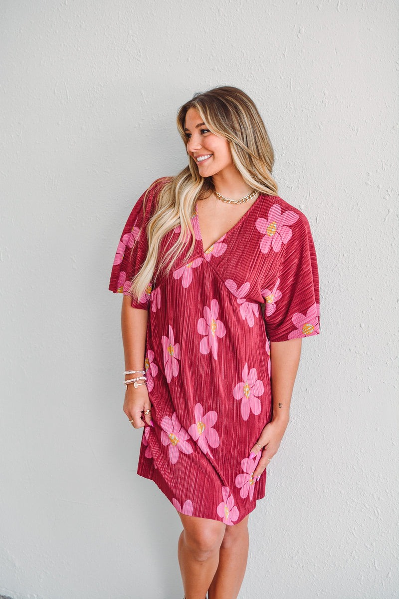 Magenta Floral Dress