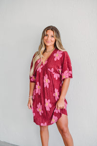 Magenta Floral Dress