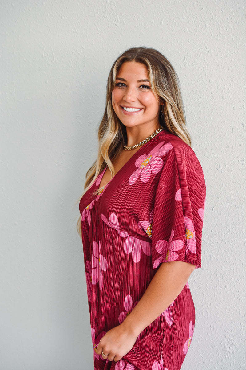 Magenta Floral Dress