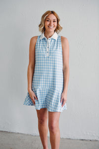 Sky Gingham Dress