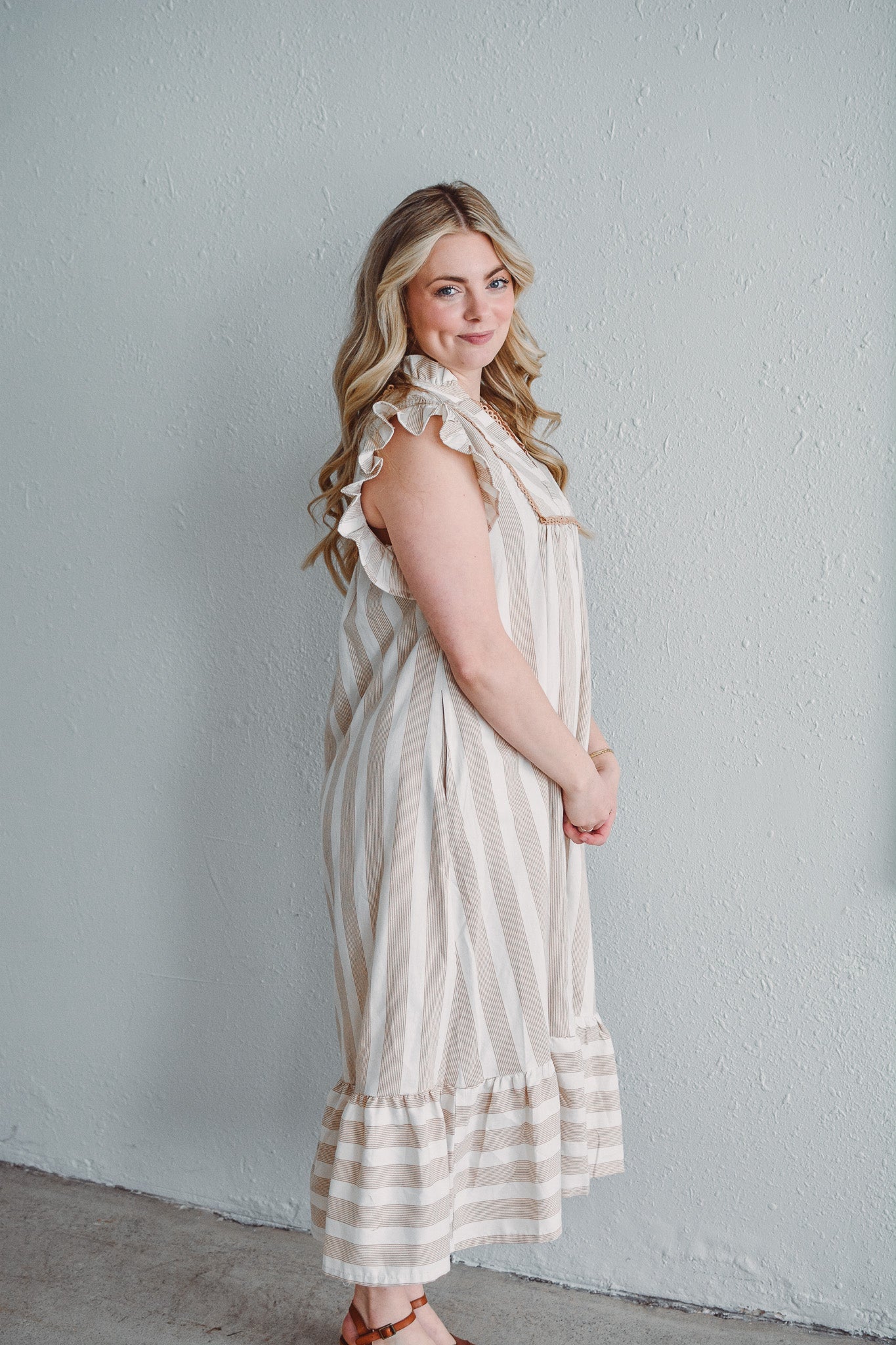 Sandstone Ruffle Dress