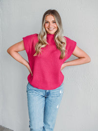 Fuchsia Sleeveless Sweater