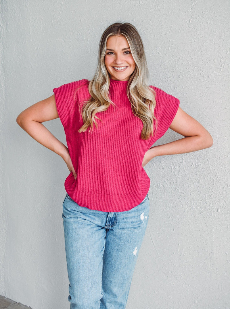 Fuchsia Sleeveless Sweater