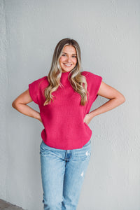 Fuchsia Sleeveless Sweater