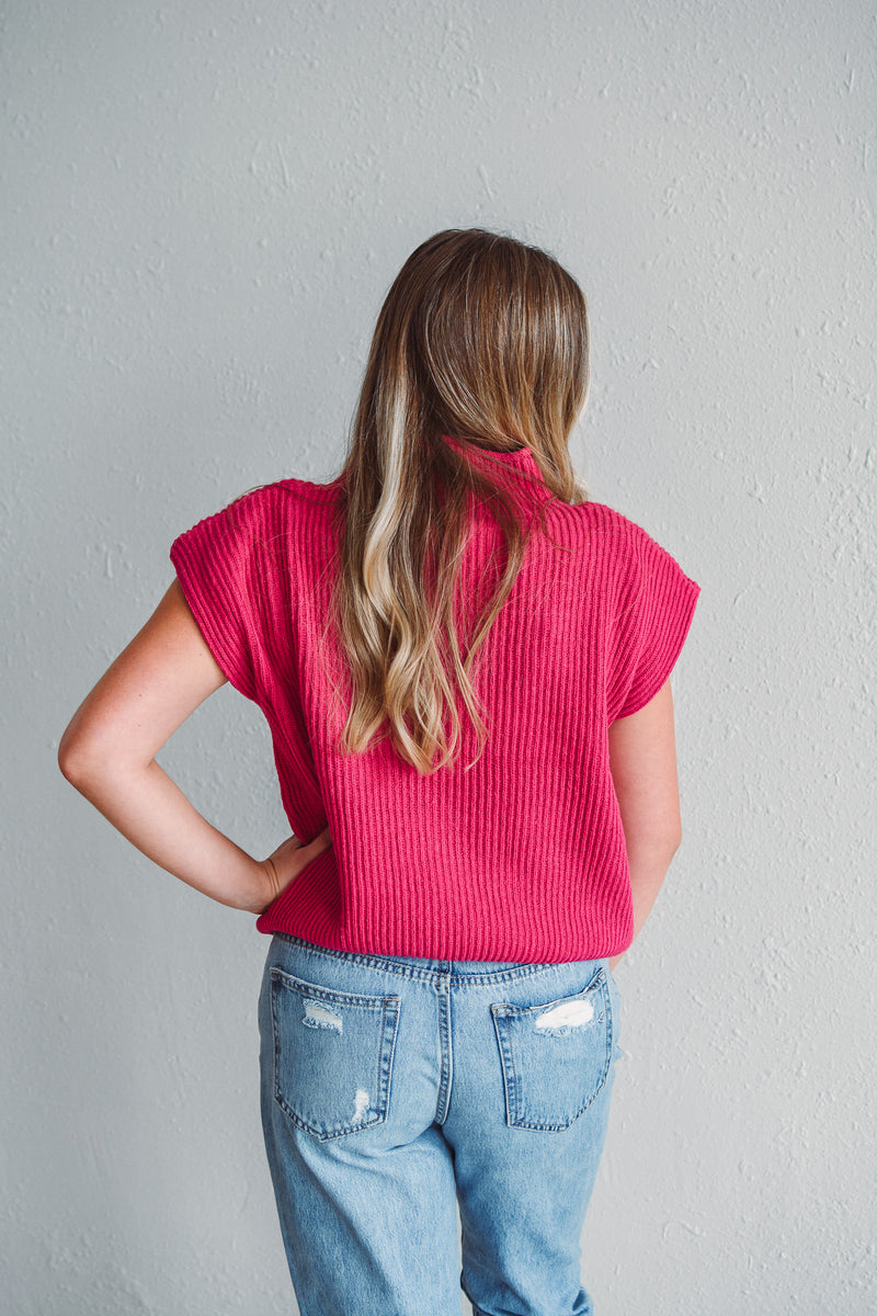 Fuchsia Sleeveless Sweater