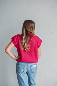 Fuchsia Sleeveless Sweater