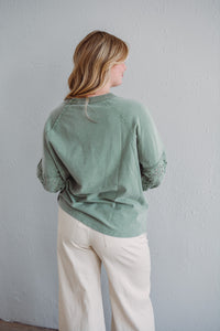 Sage Eyelet Top