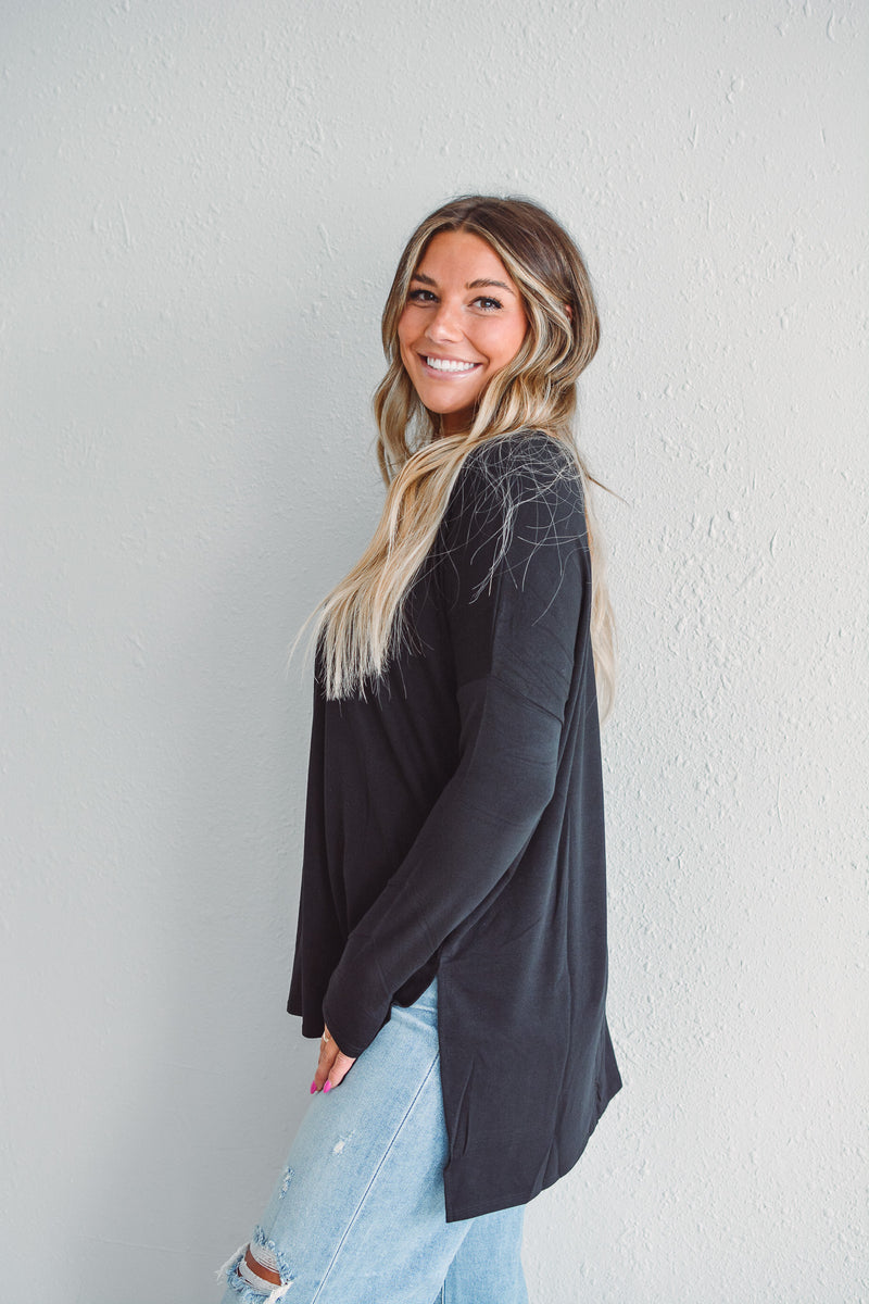 Black Dolman Top