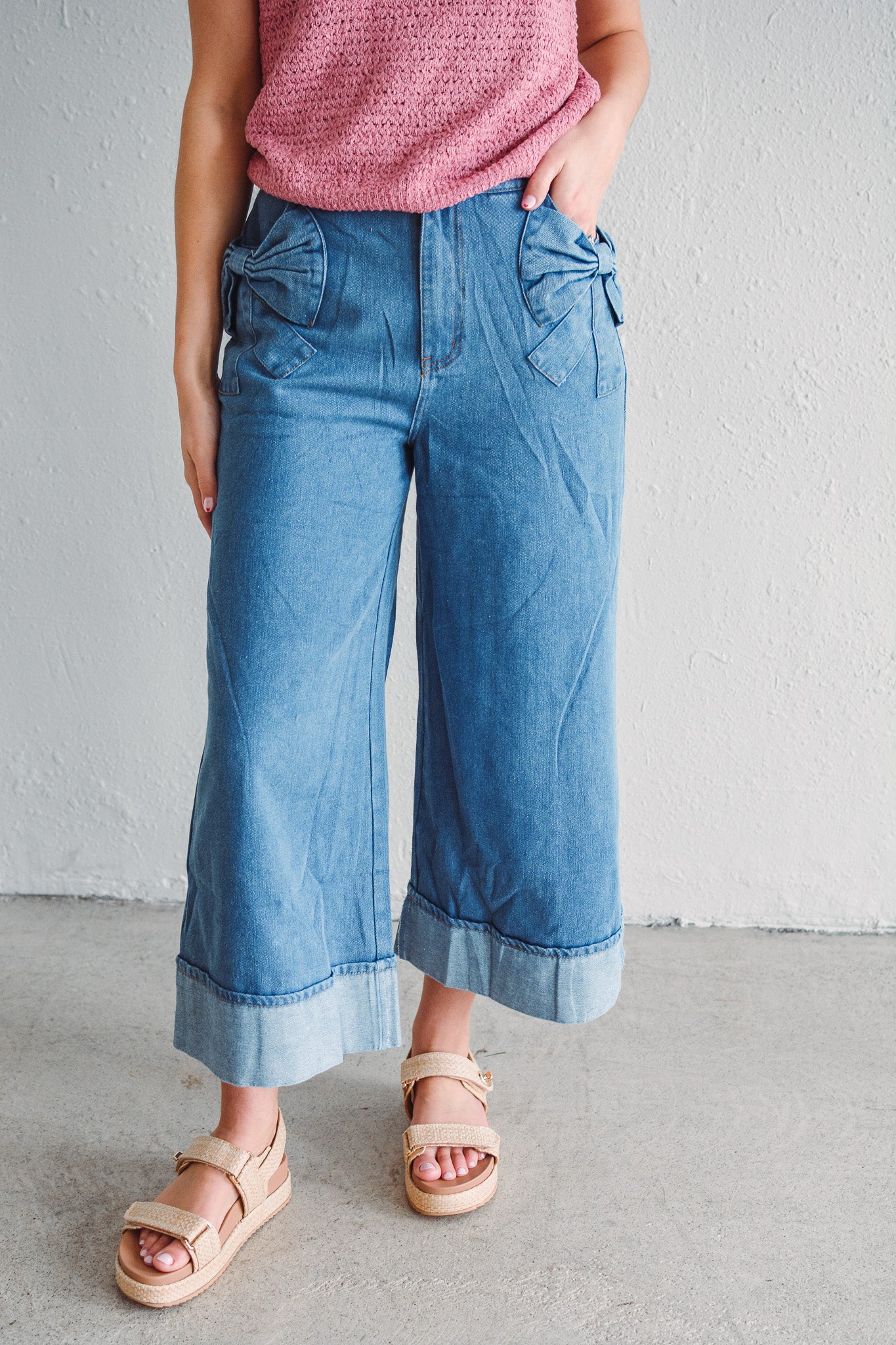 Bow Denim Pants