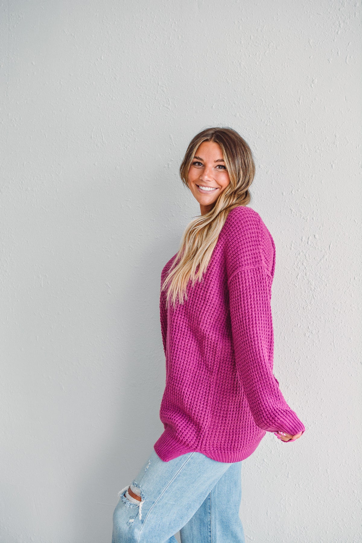 Magenta Knit Sweater