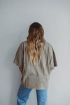 Khaki Raw Edge Top