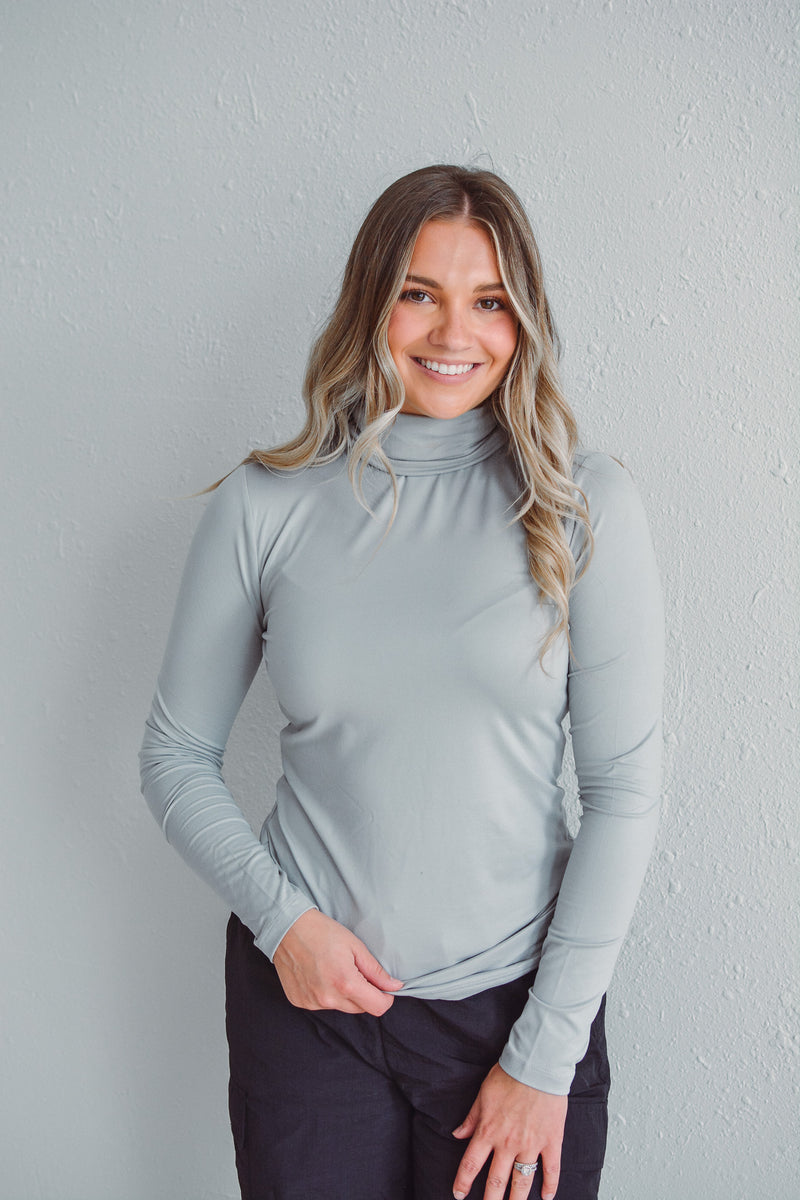 Grey Soft Mock Top