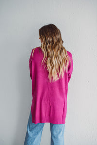 Magenta V Neck Sweater