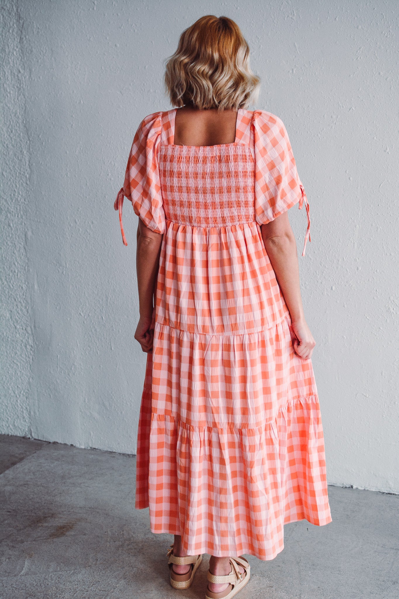 Citrus Rose Gingham Dress