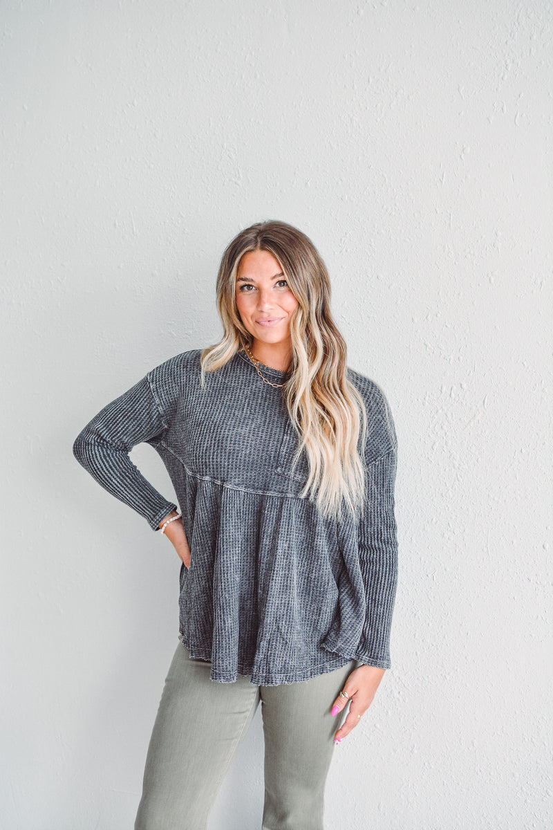 Willow Waffle Knit Charcoal