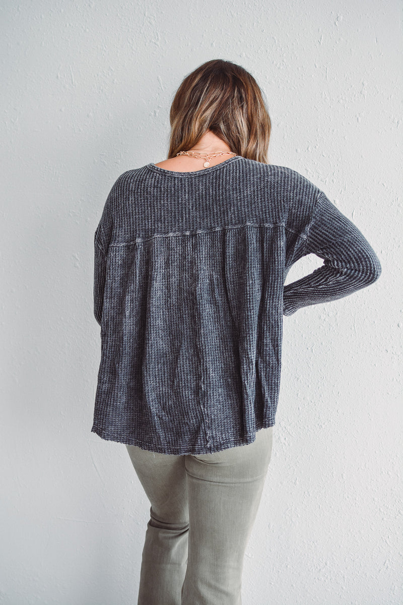 Willow Waffle Knit Charcoal