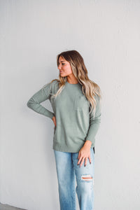 Sage Pocket Sweater