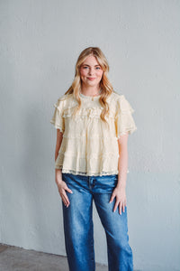 Butter Yellow Ruffle Top