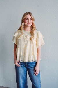 Butter Yellow Ruffle Top
