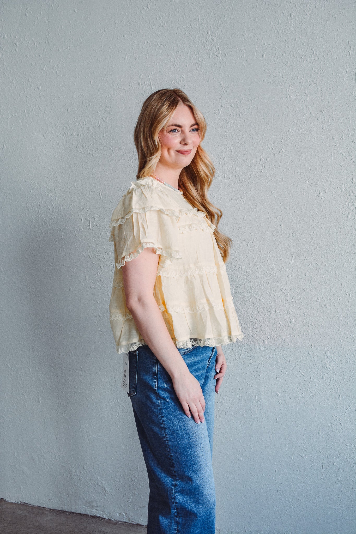 Butter Yellow Ruffle Top